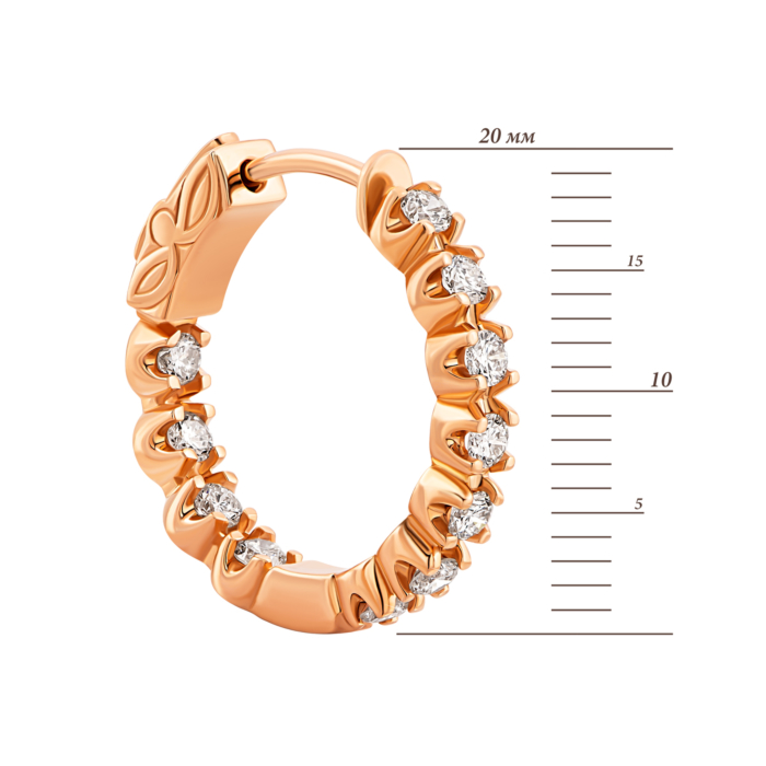 12345 Золоті сережки-конго з діамантами.Артикул UG52111011201 бр 12345 грн135,951 12345