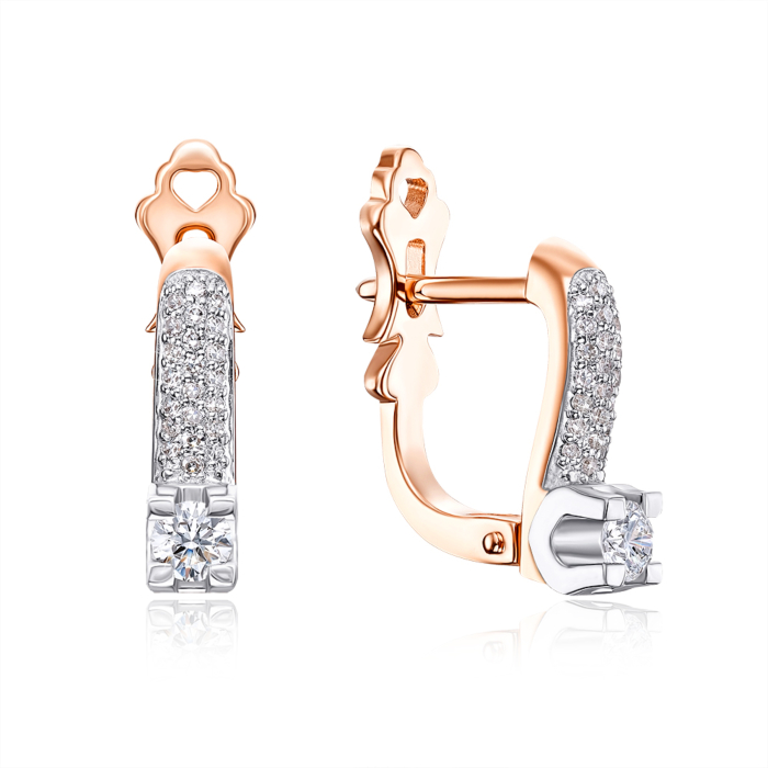 Золоті сережки з діамантами. Артикул 52843/3