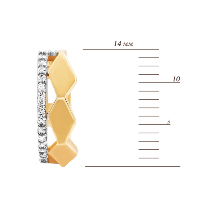 12345 Золоті сережки-конго з фіанітами.Артикул UG52/40/070лб 12345 грн8,984 12345