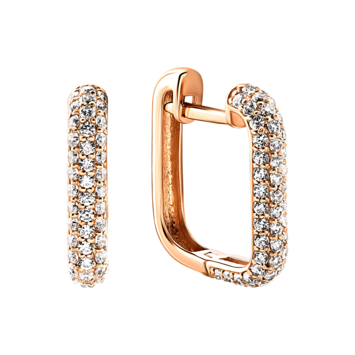 12345 Золоті сережки-конго з фіанітами.Артикул UG5210633110101 12345 грн10,309 12345