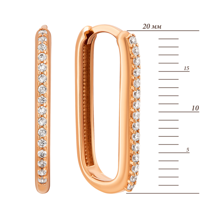 12345 Золоті сережки-конго з фіанітами.Артикул UG52111026101 12345 грн10,016 12345