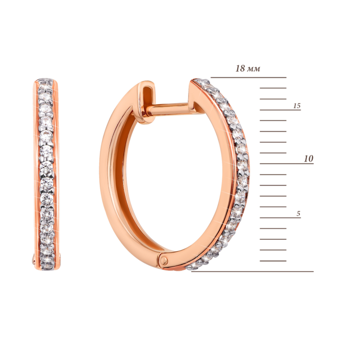 Золотые серьги-конго с фианитами (21820-2/01/1/13)