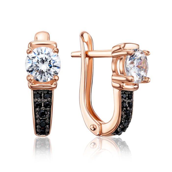 Золоті сережки з фіанітами. Артикул 21889/01/1/1231