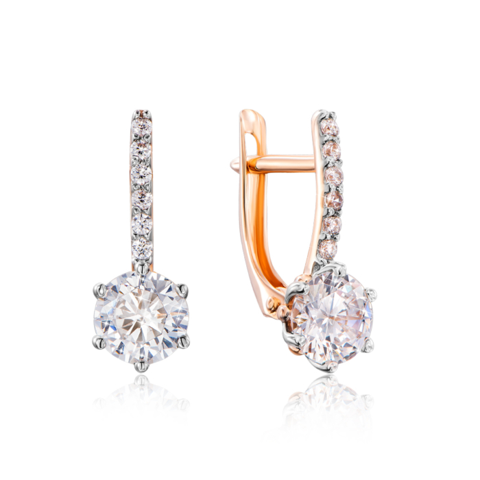 Золотые серьги с фианитами. Артикул 22260/01/1/2915