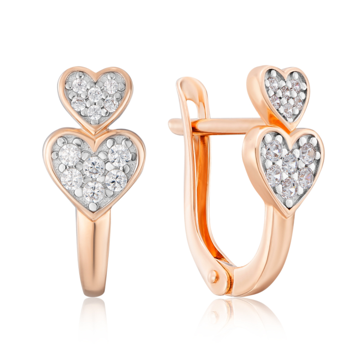 Золоті сережки з фіанітами. Артикул 22662/01/1/79