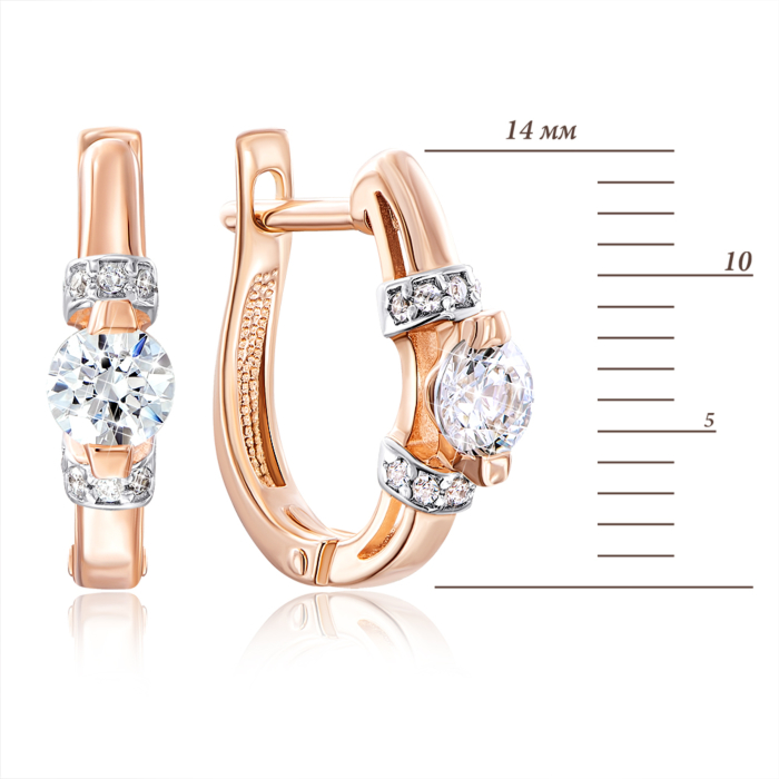 12345 Золоті сережки з фіанітами S. Артикул 22031/01/1/1776 12345 грн8,189 12345