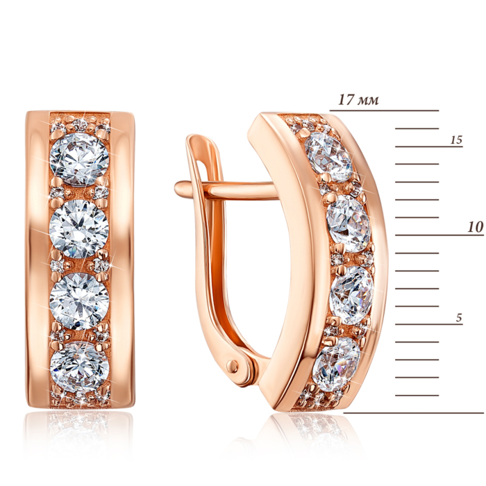 12345 Золоті сережки з фіанітами S. Артикул 22059/01/0/2789 12345 грн20,690 12345