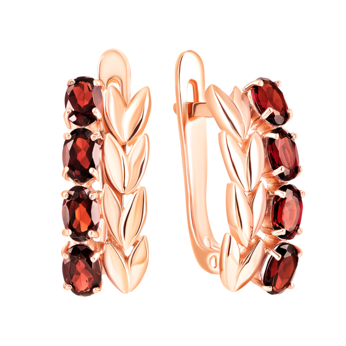 Золотые серьги с гранатом. Артикул UG5с658пр