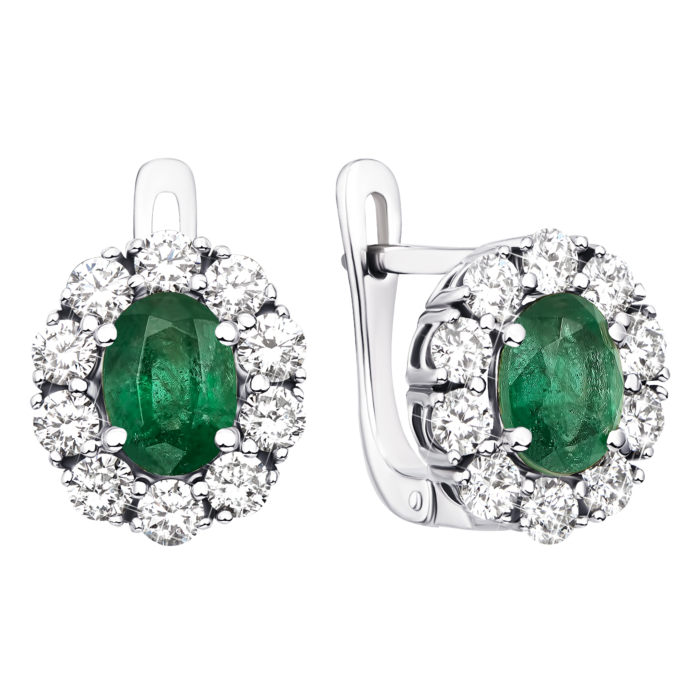 12345 Золоті сережки зі смарагдами і діамантами (51802/2.5см) 12345 грн233,906 12345