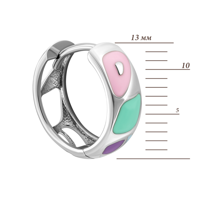 Золотые серьги с эмалью.Артикул UG52/40/082/1