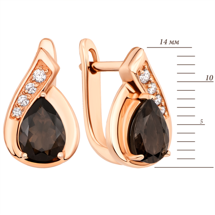 12345 Золоті сережки з раухтопазом і фіанітами (50385/01/0/5430 (50385/раух) 12345 грн11,703 12345