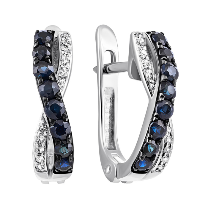 12345 Золоті сережки з сапфірами і діамантами. Артикул UG5520064/02/1/10361 12345 грн27,904 12345