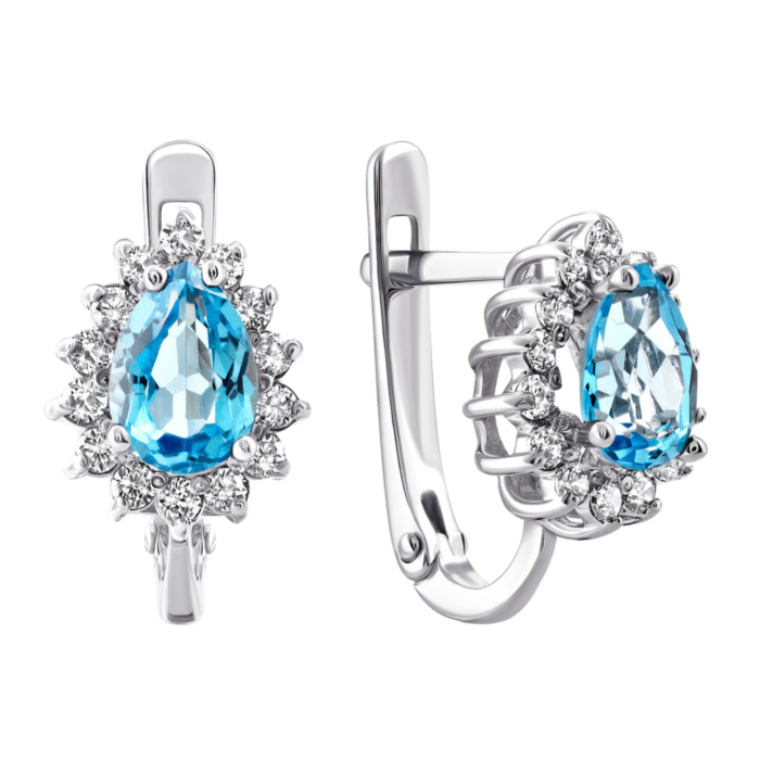 12345 Золоті сережки з топазом і фіанітами. Артикул UG5С4033/1топ 12345 грн14,985 12345