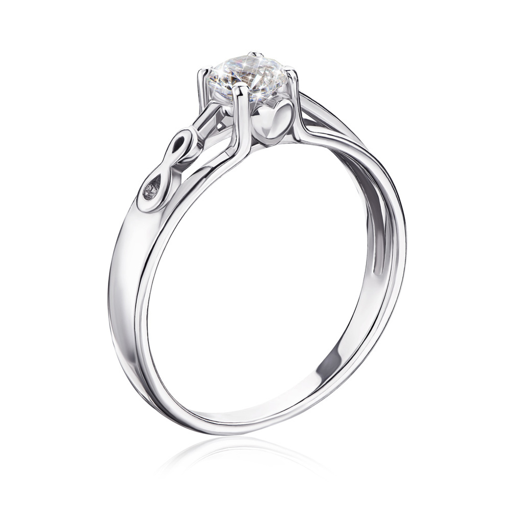 12345 Срібна каблучка «Безмежність» з фіанітом S. Артикул 00887/12/1/21 12345 грн1,193 12345