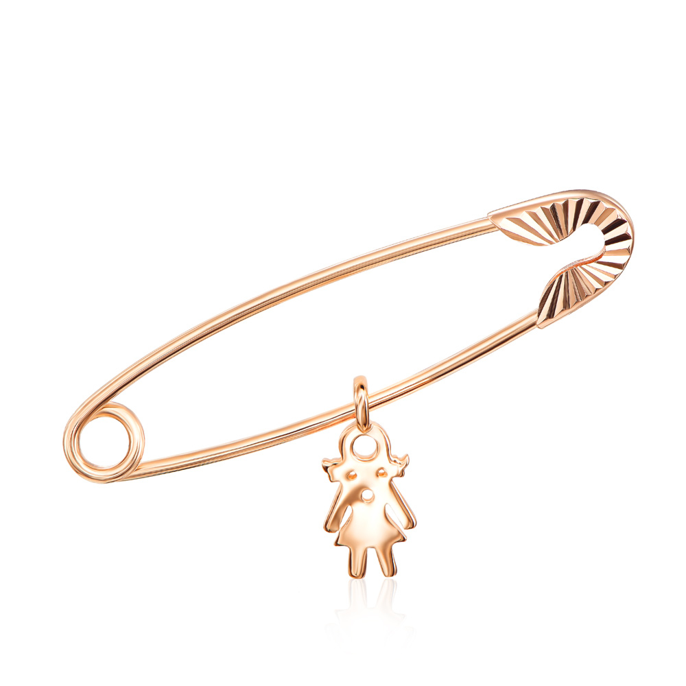 12345 Золота брошка-булавка «Лялька» без вставки. Артикул 04028/01/2 (04028) 12345 грн3,276 12345