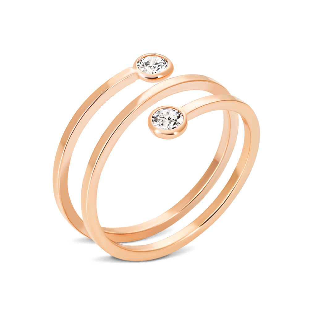 Золотое фаланговое кольцо с фианитами. Артикул UG51/101/062