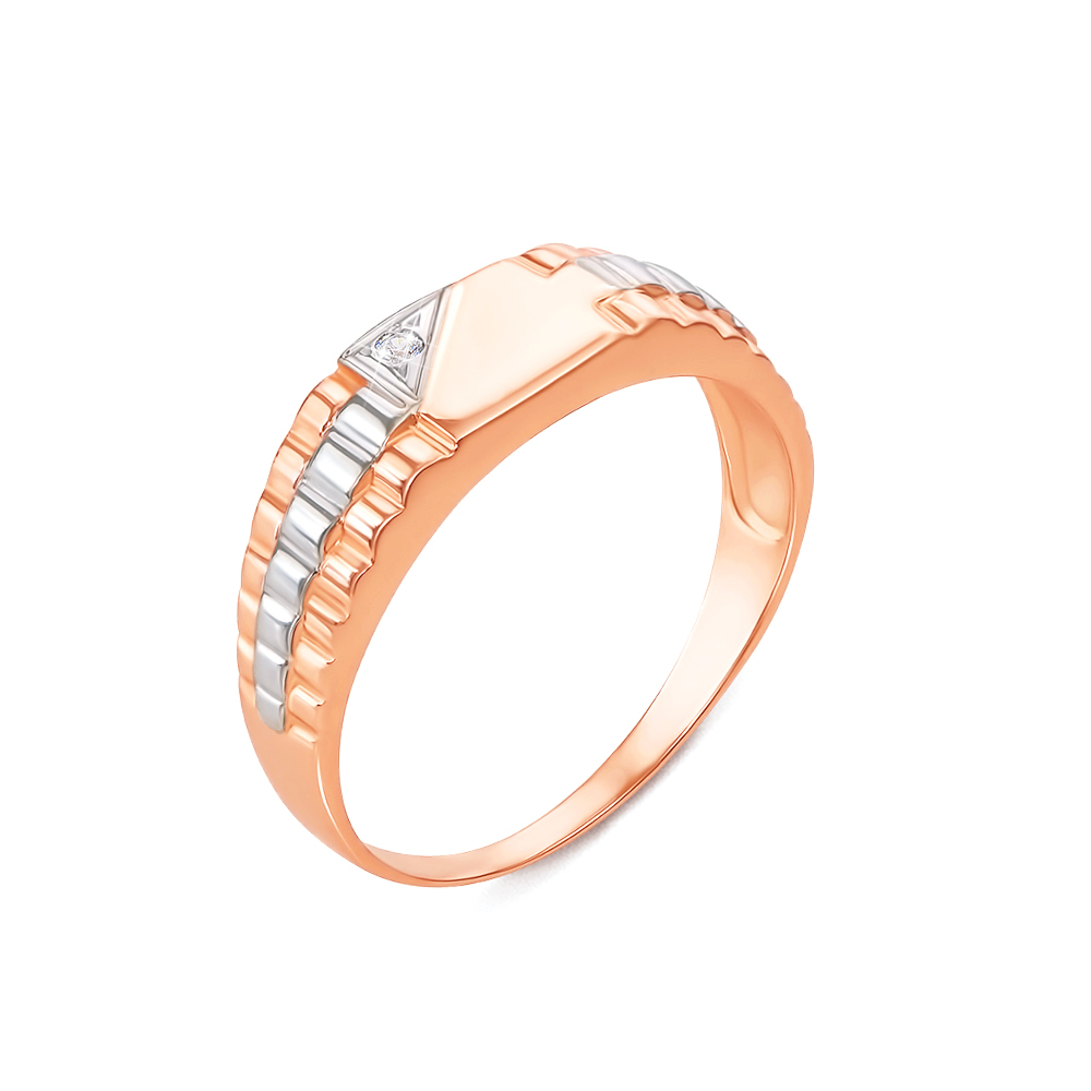 12345 Золота печатка з фіанітом. Артикул 19023 12345 грн18,419 12345