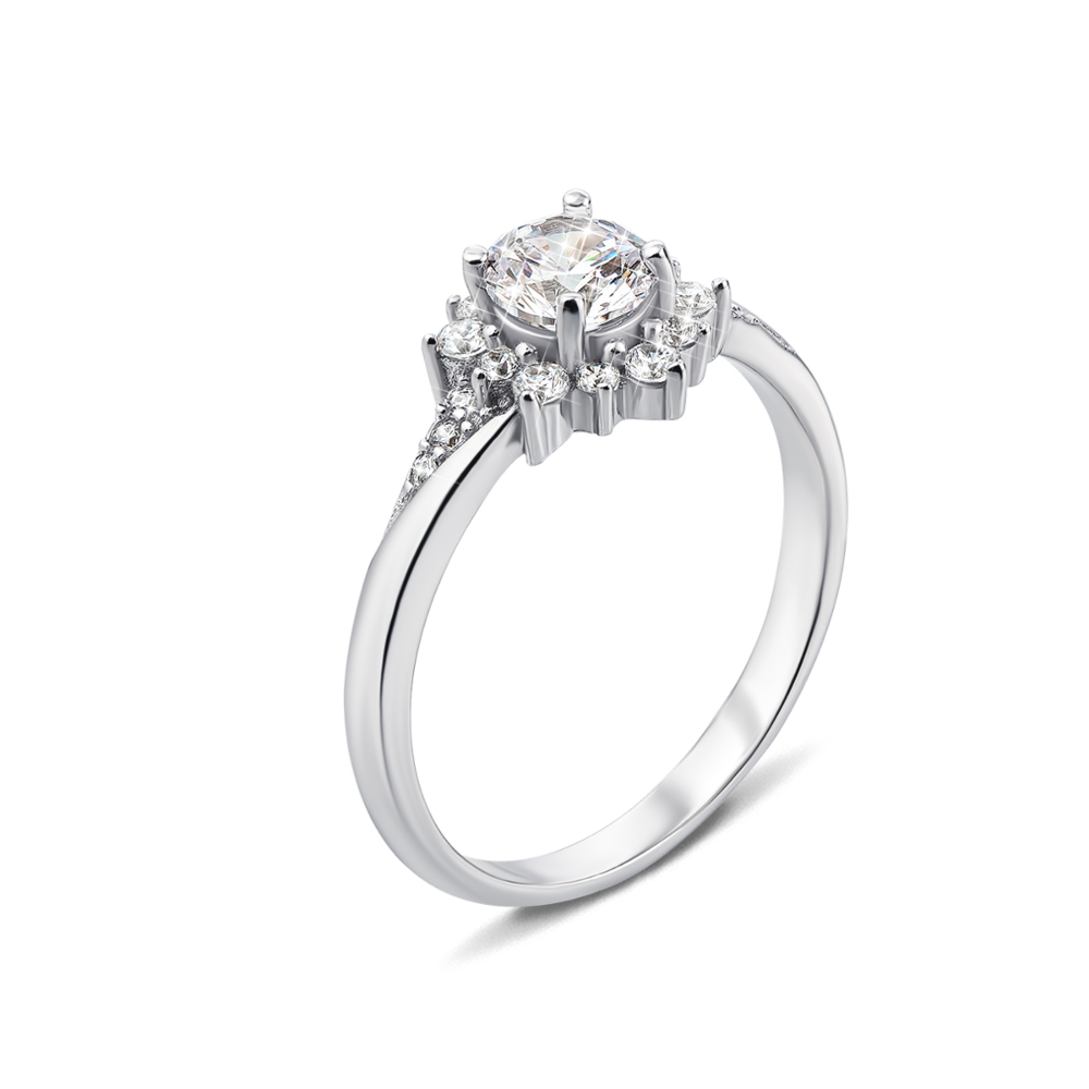 Серебряное кольцо с фианитами. Артикул 1RI58590-R