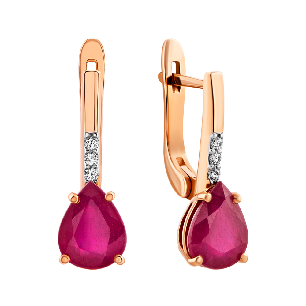 12345 Золоті сережки з рубіном і діамантами. Артикул UG523111RUBY 12345 грн89,209 12345