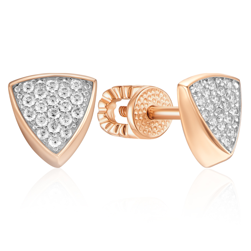 12345 Золоті сережки-пусети з фіанітами. Артикул 23680/01/1/323 12345 грн7,382 12345