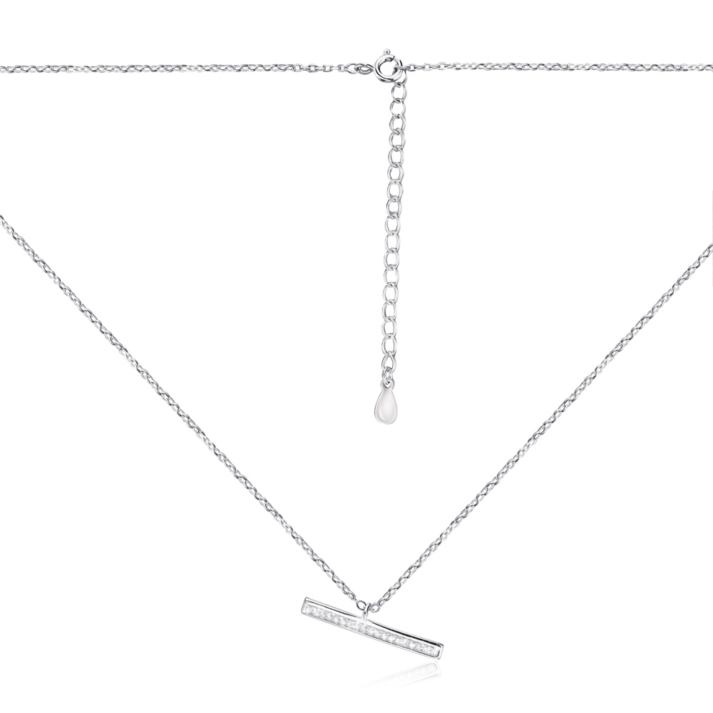 Серебряное колье с фианитами. Артикул 2D10022-L/12/1