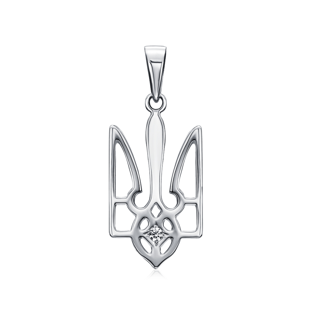 Золотая подвеска с фианитом. Артикул 31213/02/1/46