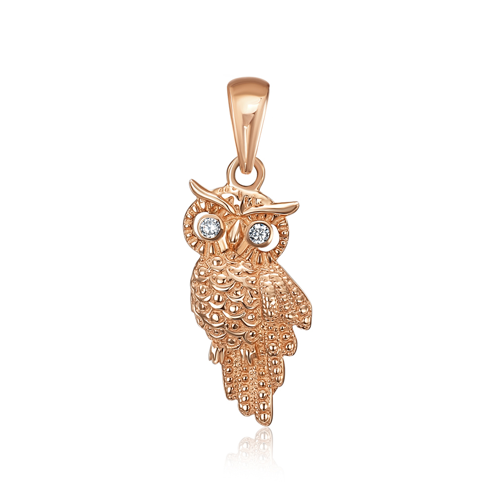 12345 Золота підвіска "Сова" з фіанітами. Артикул 31374/01/0/13 12345 грн4,339 12345