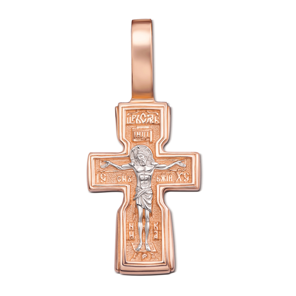 Золотой крестик. Распятие Христа. Георгий Победоносец. Артикул 31407/1