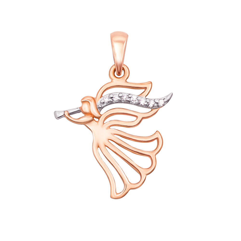 12345 Золота підвіска «Янгол» з фіанітами. Артикул 31607 12345 грн4,127 12345