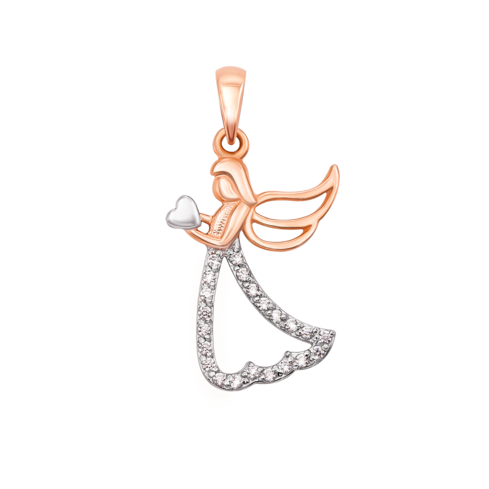 12345 Золота підвіска «Янгол» з фіанітами. Артикул 31628 12345 грн3,531 12345