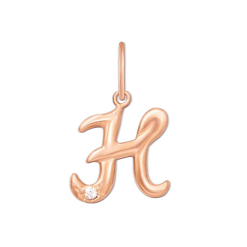 12345 Золота підвіска «Літера Н» з фіанітом. Артикул 3267/н 12345 грн2,850 12345