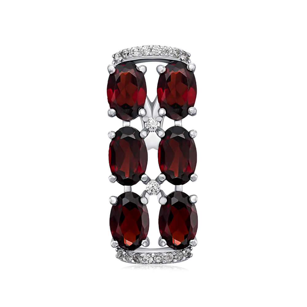 12345 Срібна підвіска з гранатом та фіанітами. Артикул 3897р-GARN 12345 грн2,392 12345