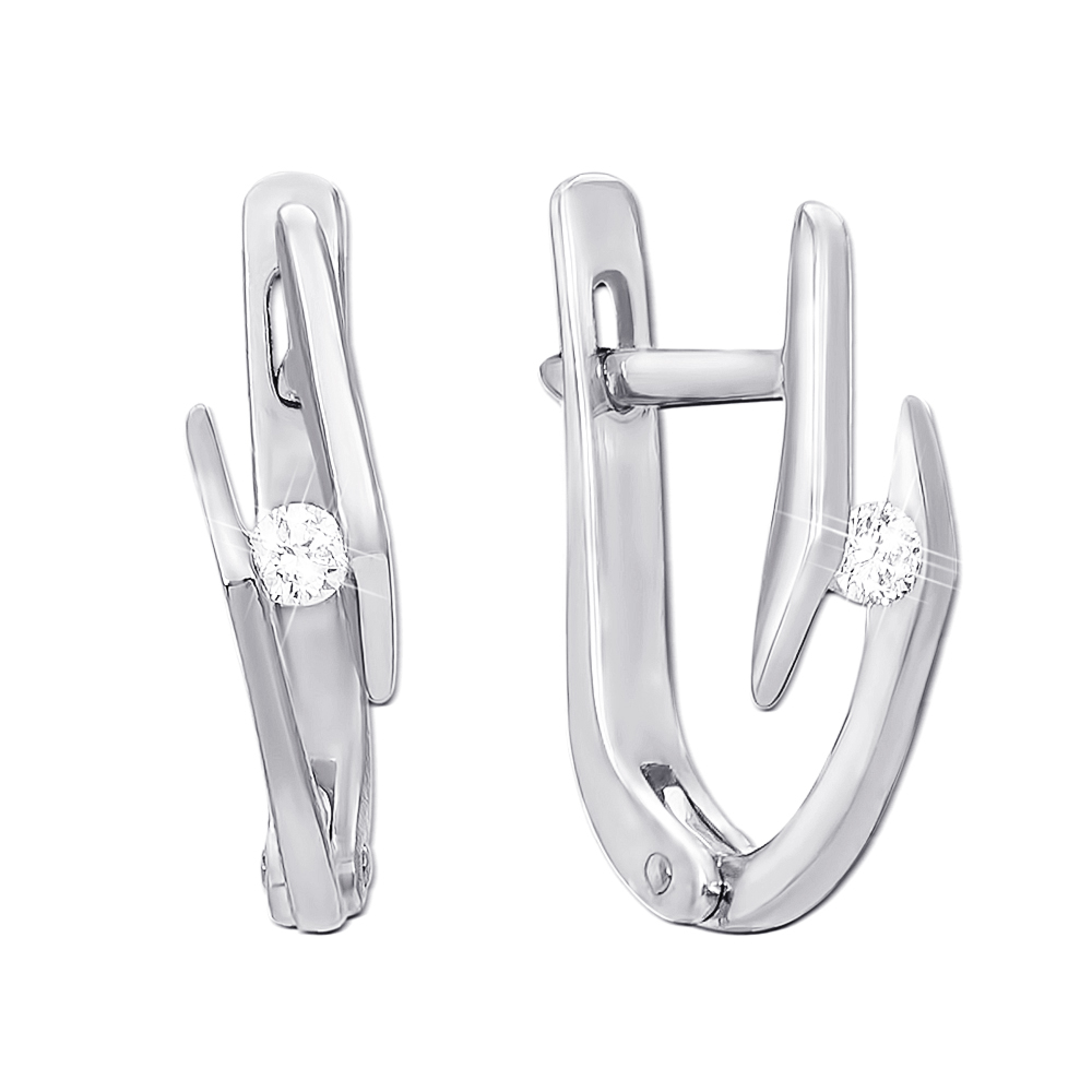 Золотые серьги с бриллиантами. Артикул 50714/2б