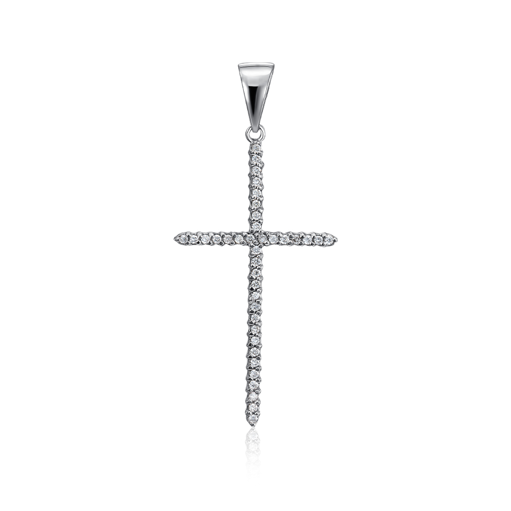 Золотой крестик с бриллиантами. Артикул 50966/1б