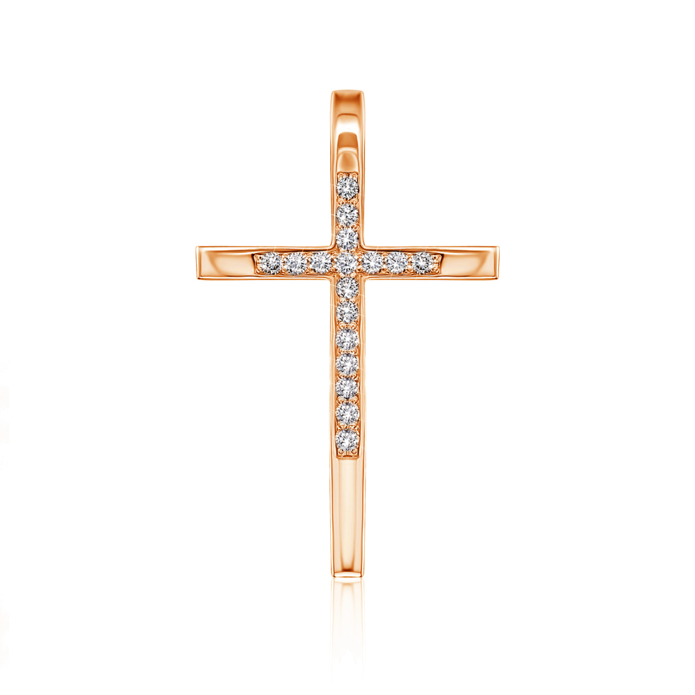 Золотой крестик с бриллиантами. Артикул 51941/01/1/9023