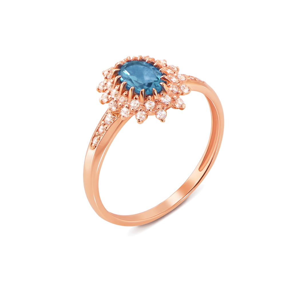 12345 Золота каблучка з топазом і фіанітами. Артикул 530041/топ с 12345 грн8,742 12345