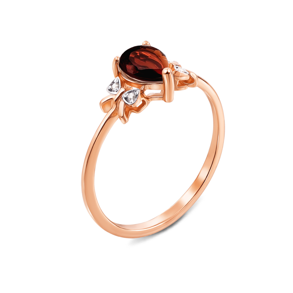 12345 Золота каблучка з гранатом і фіанітами. Артикул 530090/гр с 12345 грн5,481 12345