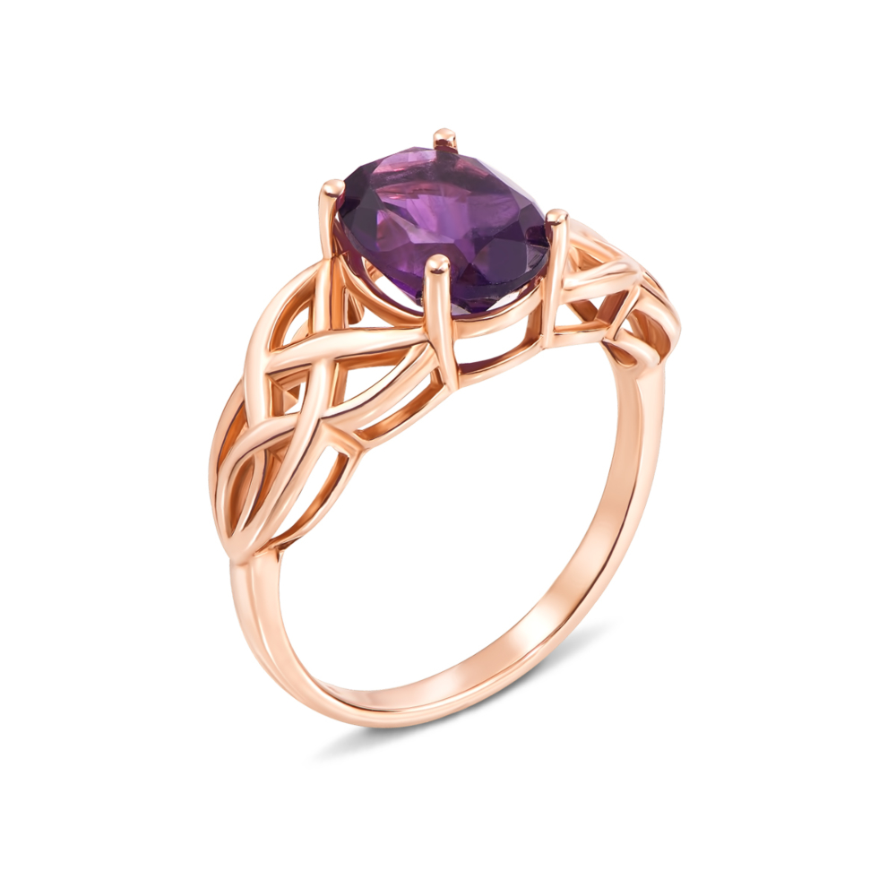 Золотое кольцо с аметистом. Артикул 530138/ам с