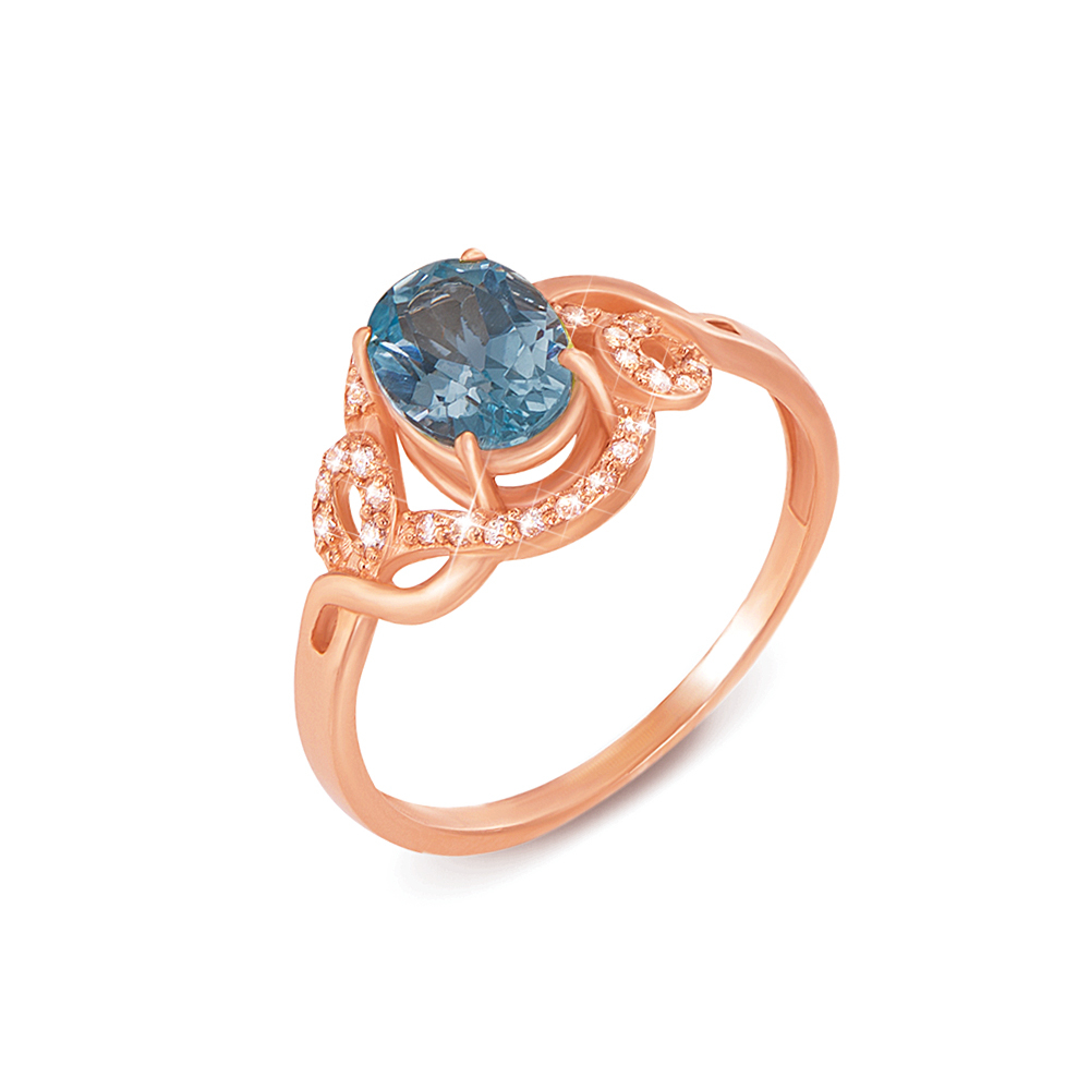 12345 Золота каблучка з топазом і фіанітами. Артикул 530145/топ 12345 грн10,655 12345