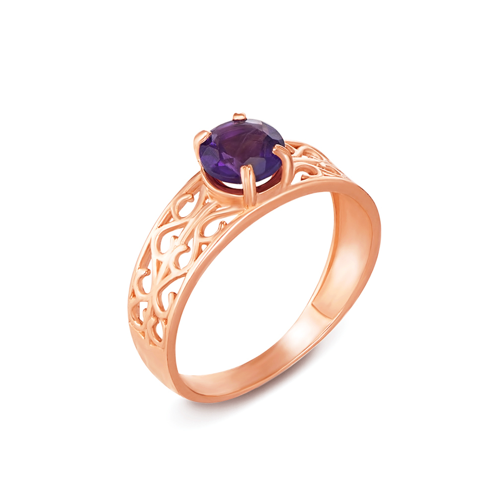 Золотое кольцо с аметистом. Артикул 530147/ам с