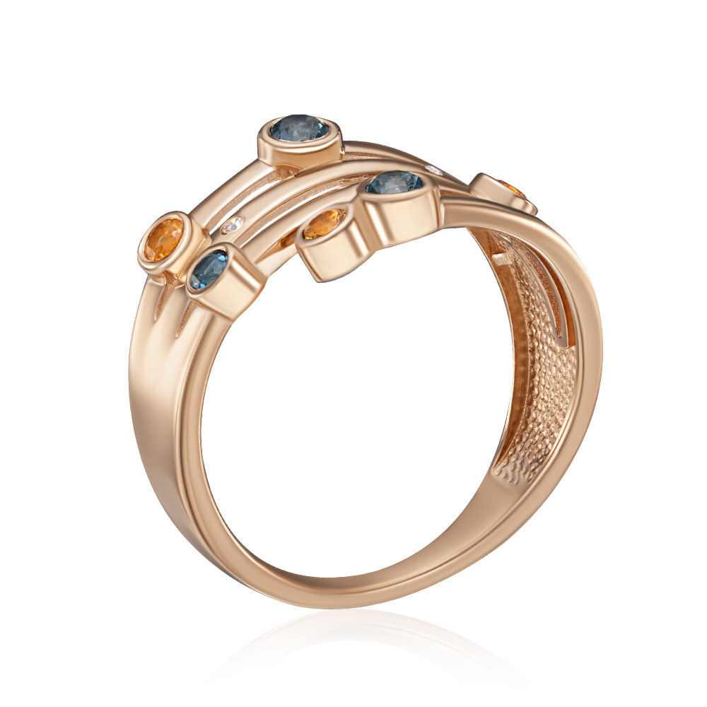 12345 Золота каблучка з міксом напівдорогоцінного каміння. Артикул 530490/01/0/16002 12345 грн12,969 12345