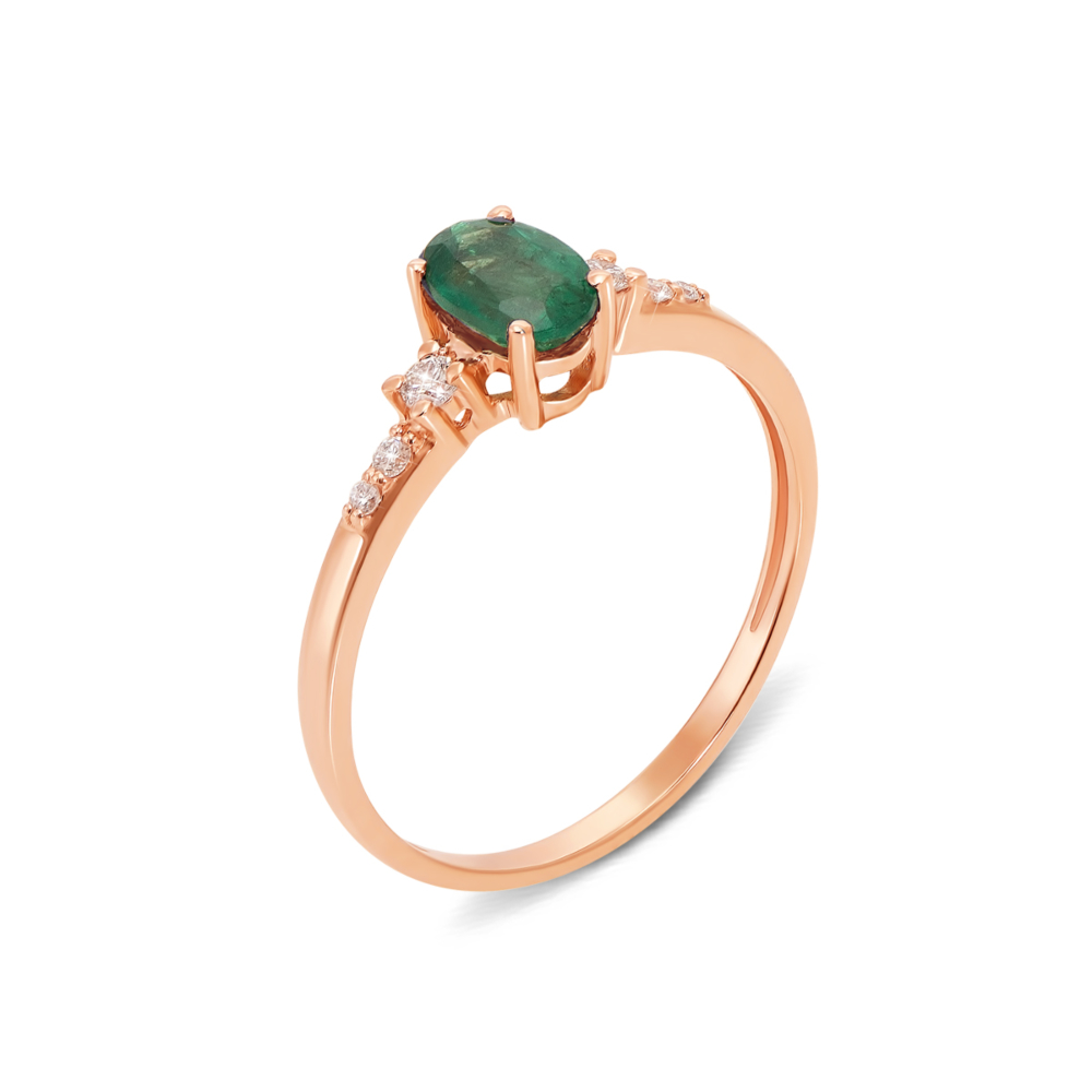 12345 Золота каблучка зі смарагдом і діамантами. Артикул 53128/1.75см 12345 грн26,781 12345