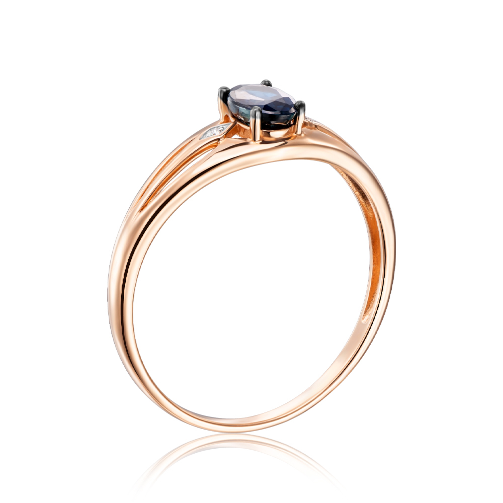 12345 Золота каблучка з діамантами і сапфіром. Артикул 53577/01/1/8121 12345 грн17,936 12345