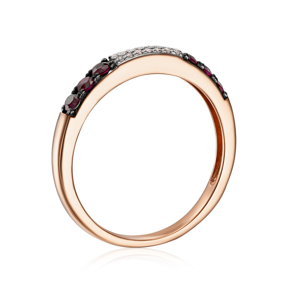 12345 Золота каблучка з рубінами та діамантами. Артикул 53586/01/1/8141 12345 грн15,725 12345