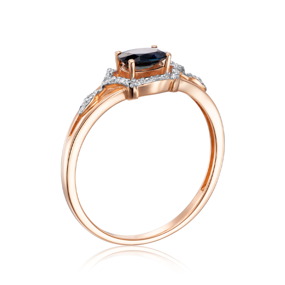 12345 Золота каблучка з діамантами і сапфіром. Артикул 53623/01/1/8121 12345 грн17,076 12345