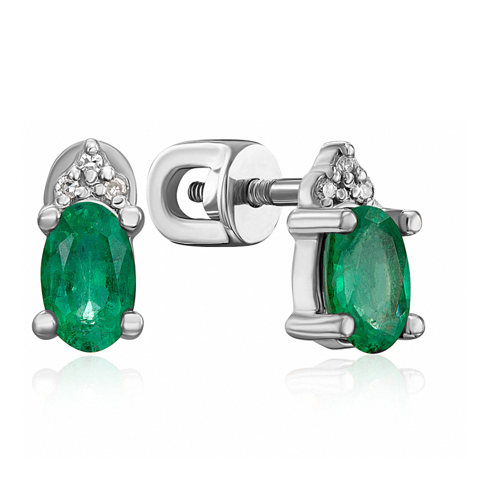 12345 Золоті пусети з діамантами і смарагдом. Артикул 53718/0.8Sб см 12345 грн19,656 12345