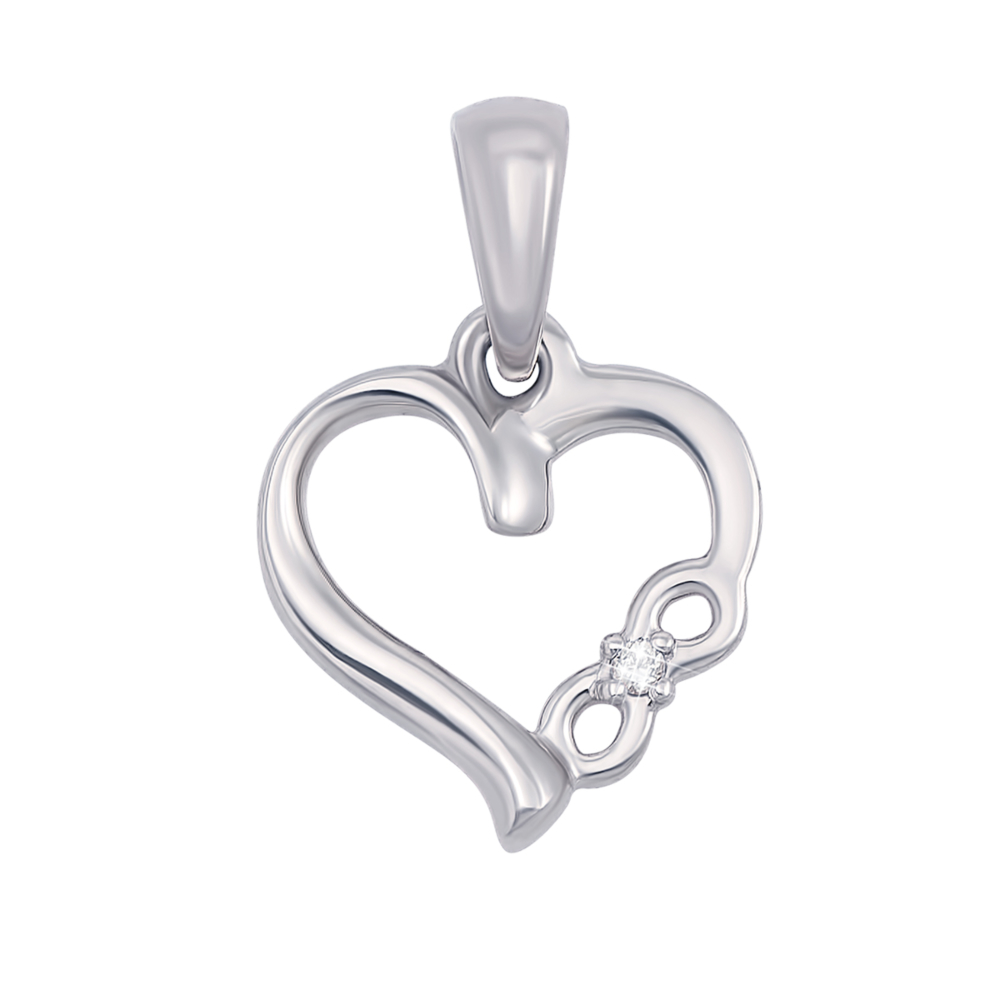 12345 Золота підвіска «Серце і безмежність» з діамантом. Артикул 53920/1б 12345 грн6,398 12345