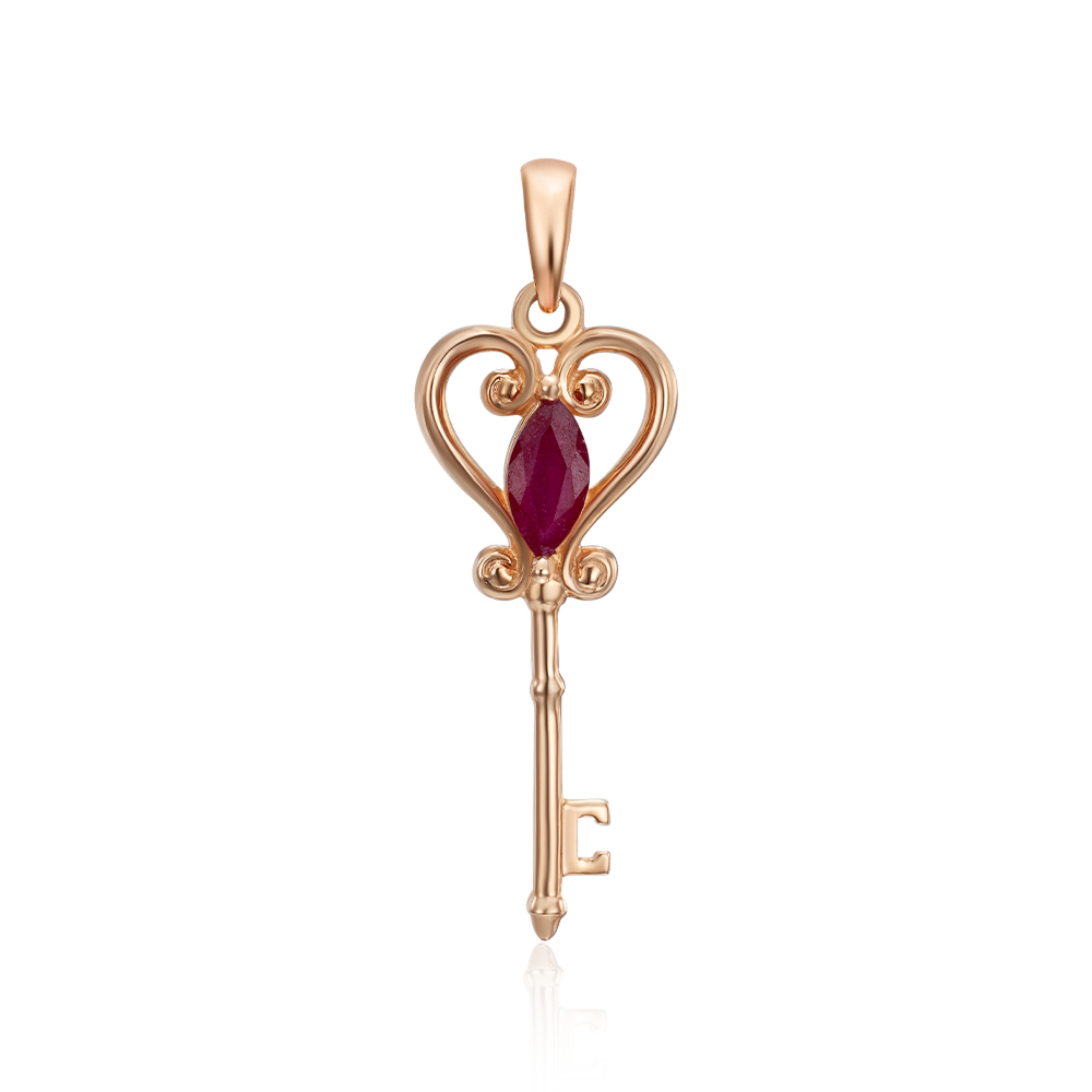 12345 Золота підвіска «Ключик» з рубіном. Артикул 53952/руб 12345 грн10,811 12345