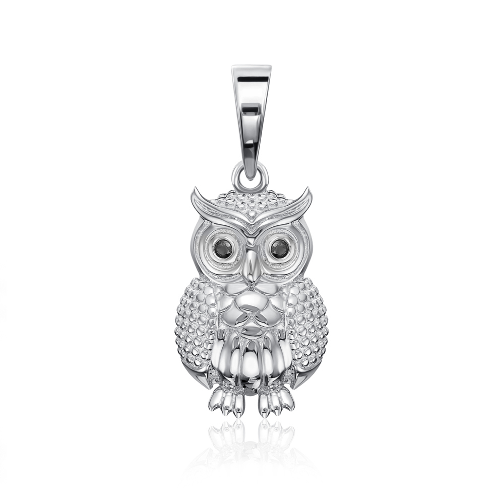 Золотая подвеска «Сова» с бриллиантами. Артикул 56421/б ч