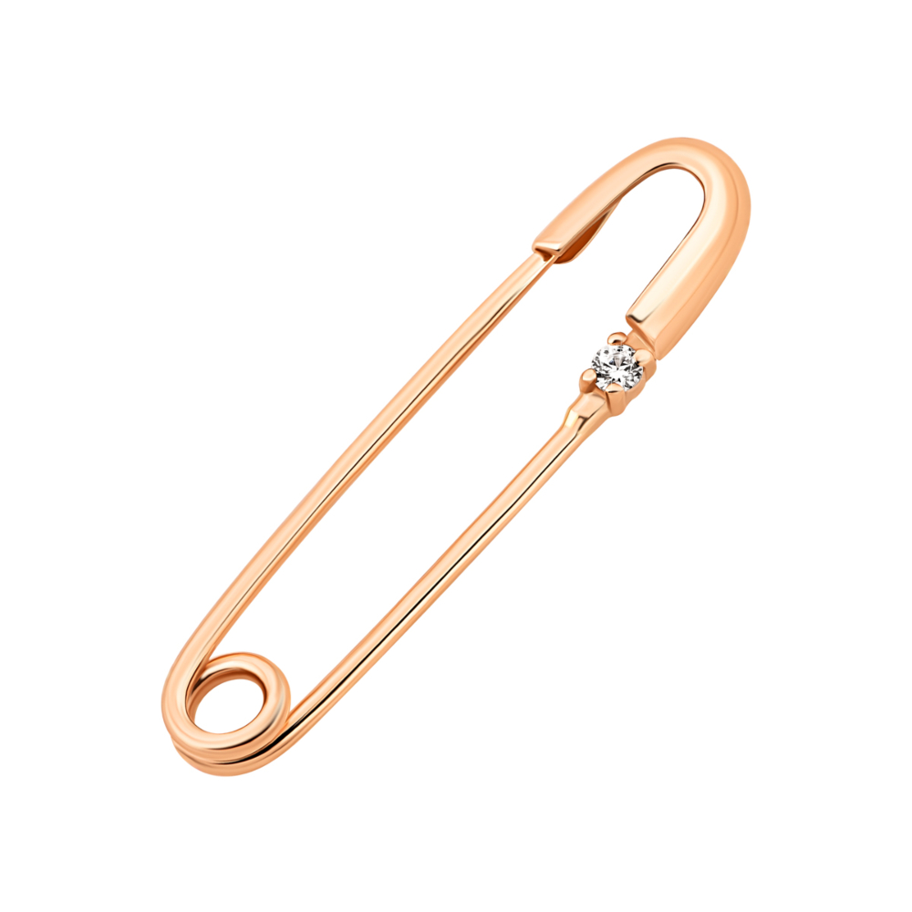 12345 Золота брошка-булавка з фіанітом. Артикул UG5610666910101 12345 грн3,010 12345